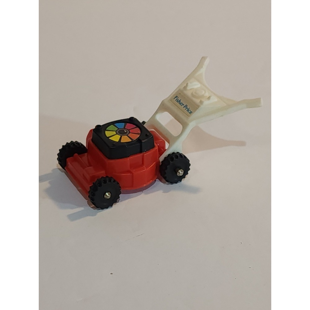 Fisher Price Push Lawnmower Vintage Toy 3 inch for Doll house Red Preschool